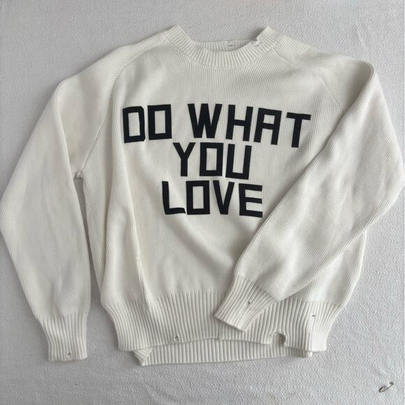 NWOT Golden Goose Delilah Do What You Love Distressed Sweater Women’s Size S - Picture 3 of 15